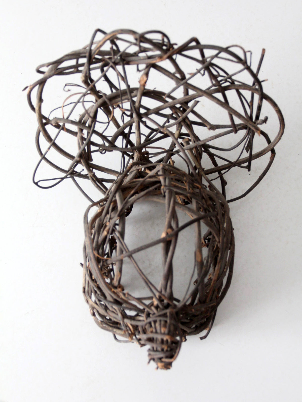 vintage woven grapevine turkey folk art sculpture