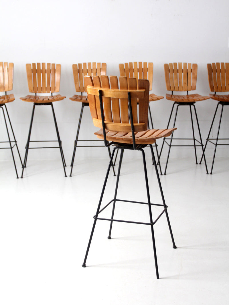 mid century Arthur Umanoff bar stools set of 8