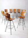 mid century Arthur Umanoff bar stools set of 8