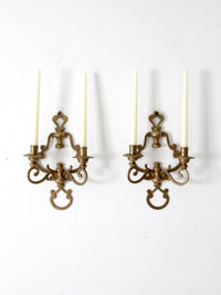 antique Victorian brass candle sconces