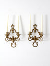 antique Victorian brass candle sconces