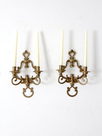 antique Victorian brass candle sconces