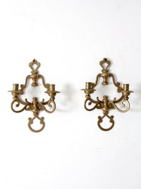 antique Victorian brass candle sconces