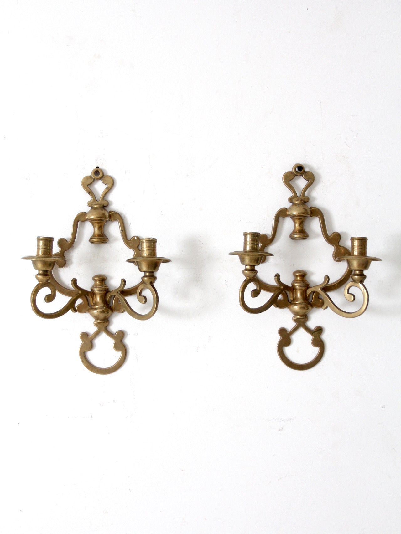 antique Victorian brass candle sconces