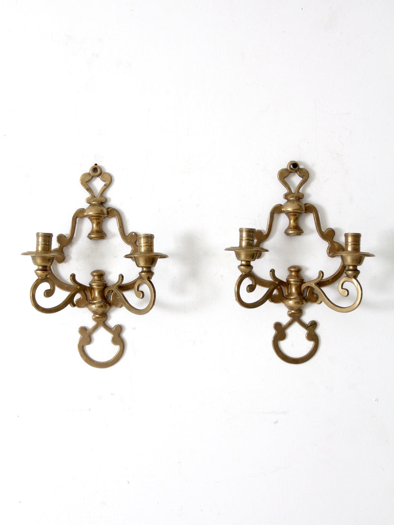 antique Victorian brass candle sconces