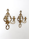 antique Victorian brass candle sconces