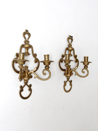 antique Victorian brass candle sconces