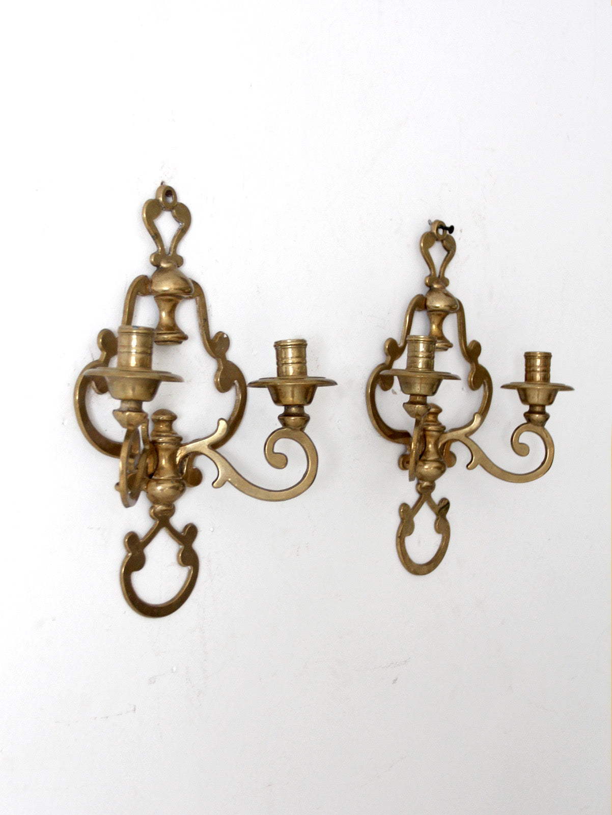 antique Victorian brass candle sconces