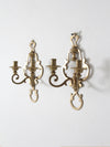 antique Victorian brass candle sconces