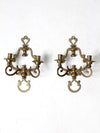 antique Victorian brass candle sconces