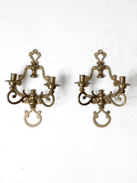 antique Victorian brass candle sconces