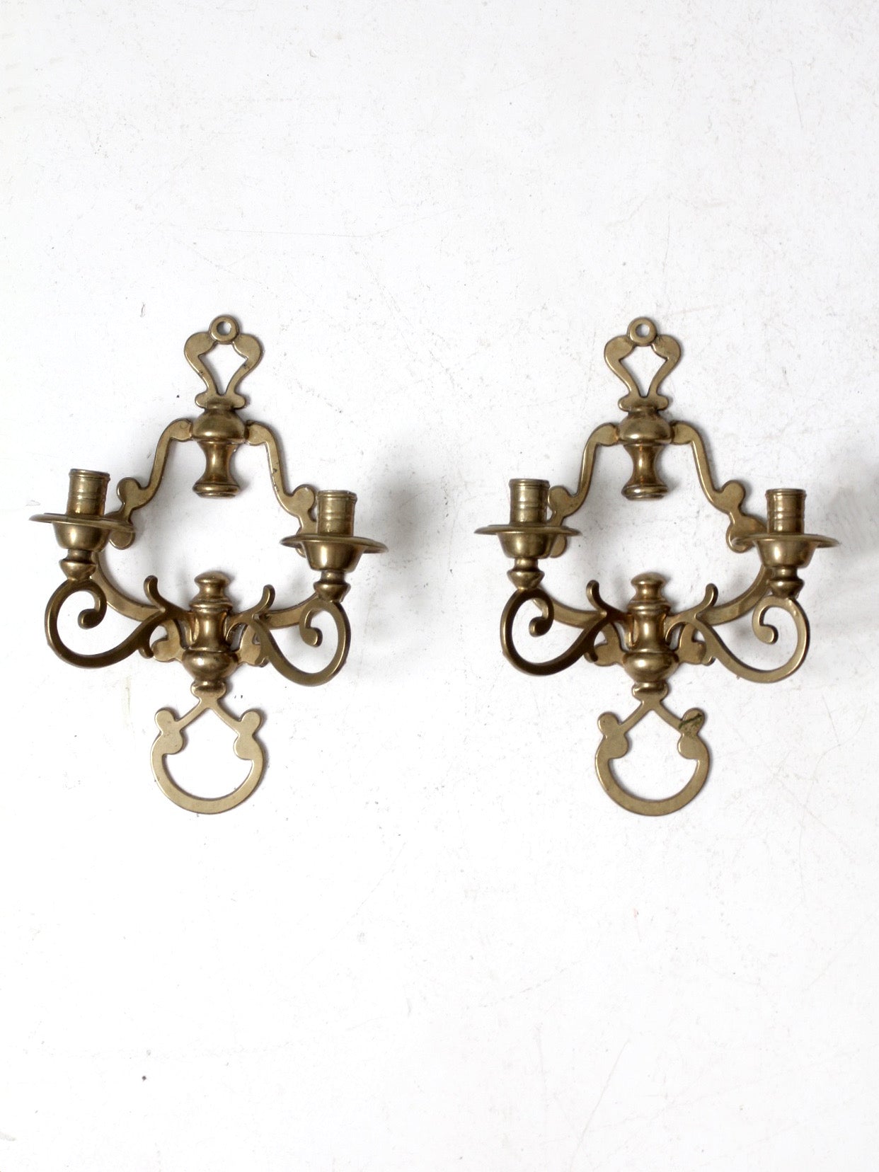 antique Victorian brass candle sconces
