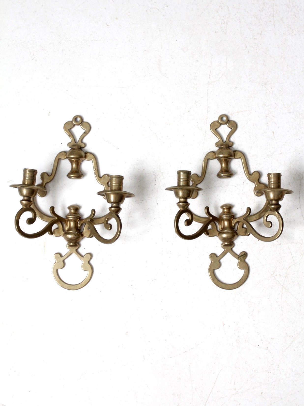 antique Victorian brass candle sconces
