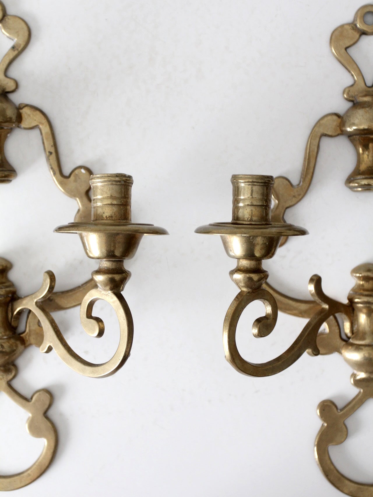 antique Victorian brass candle sconces