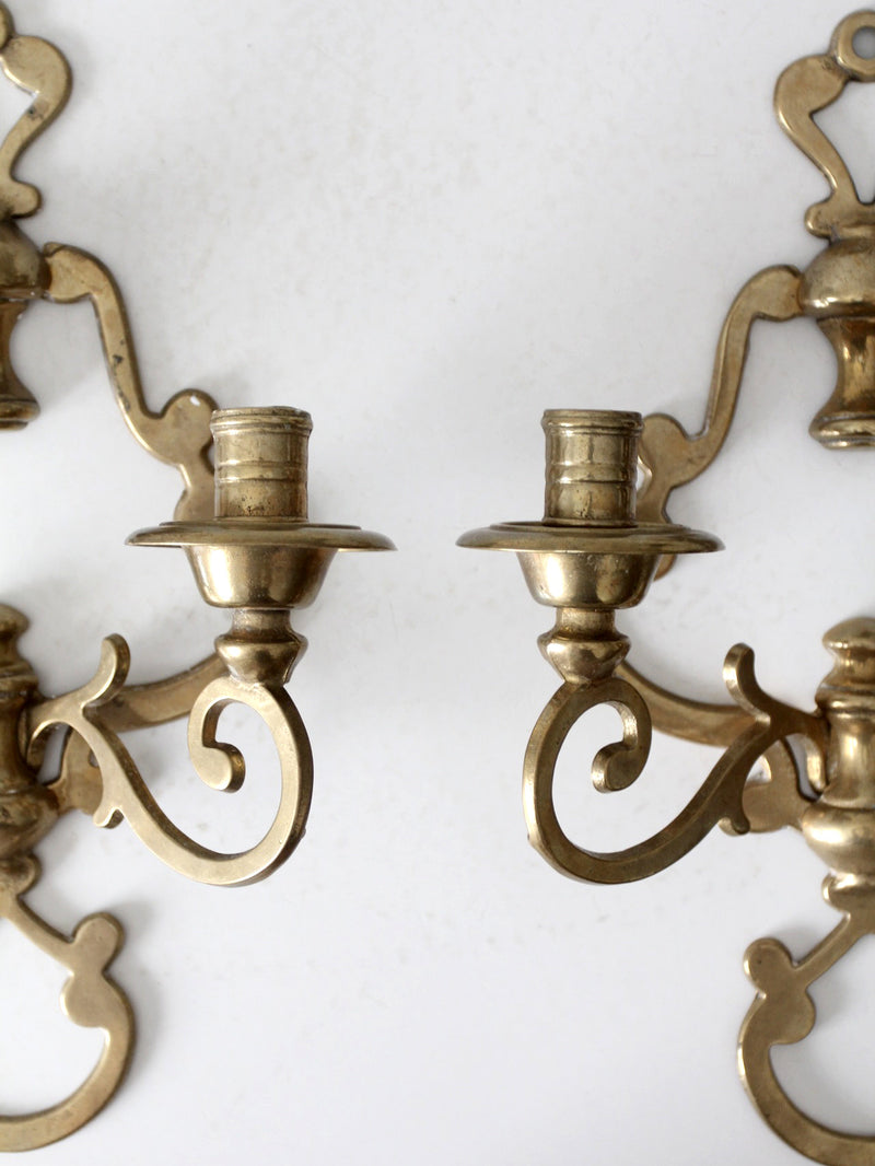 antique Victorian brass candle sconces