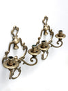 antique Victorian brass candle sconces