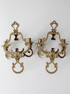 antique Victorian brass candle sconces