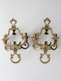 antique Victorian brass candle sconces