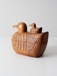 vintage hand-carved teak duck box