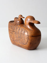 vintage hand-carved teak duck box