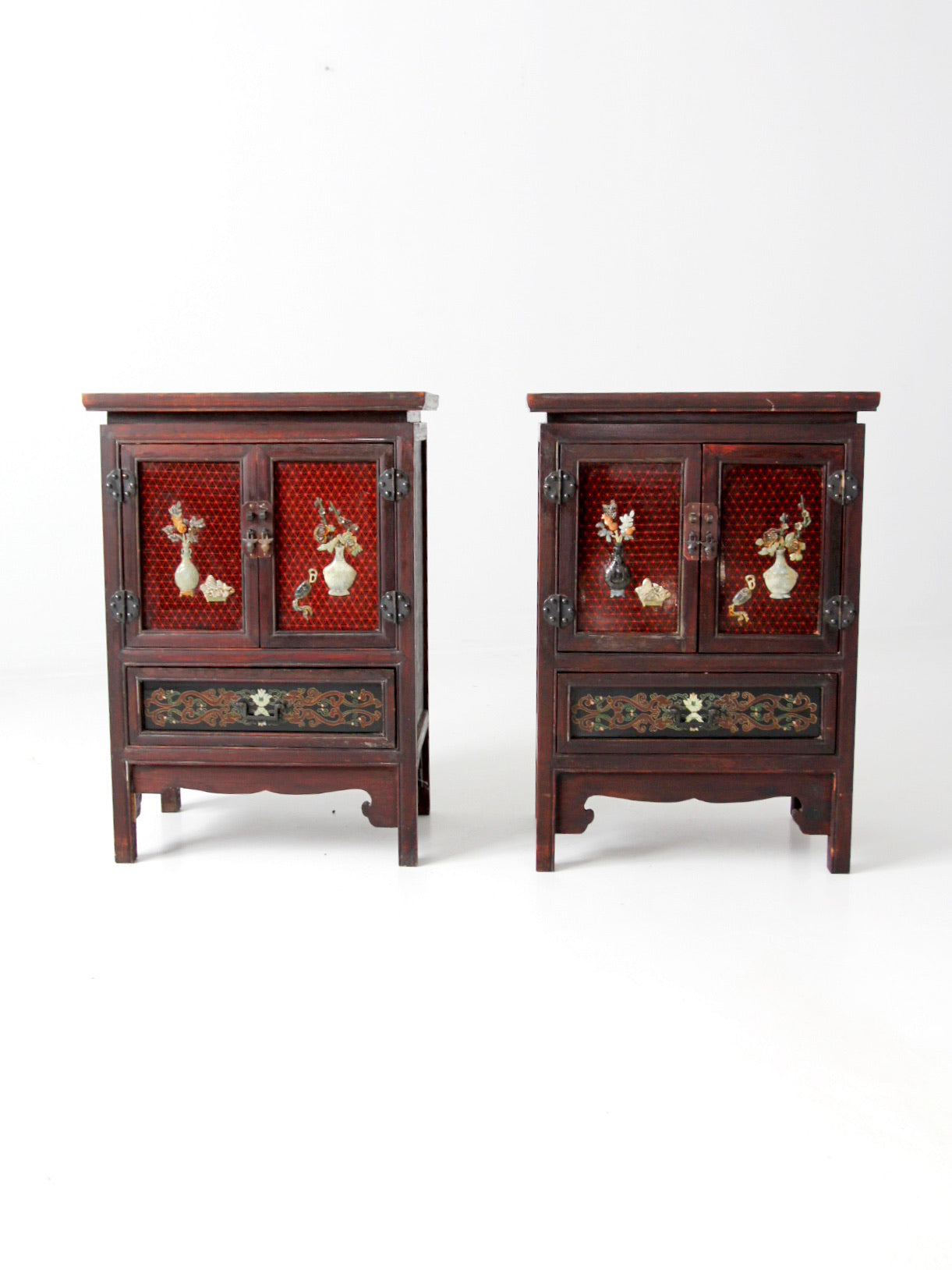 pair of mid-century Chinese Ming Revival cabinets | nightstands