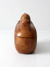 vintage hand-carved teak duck box
