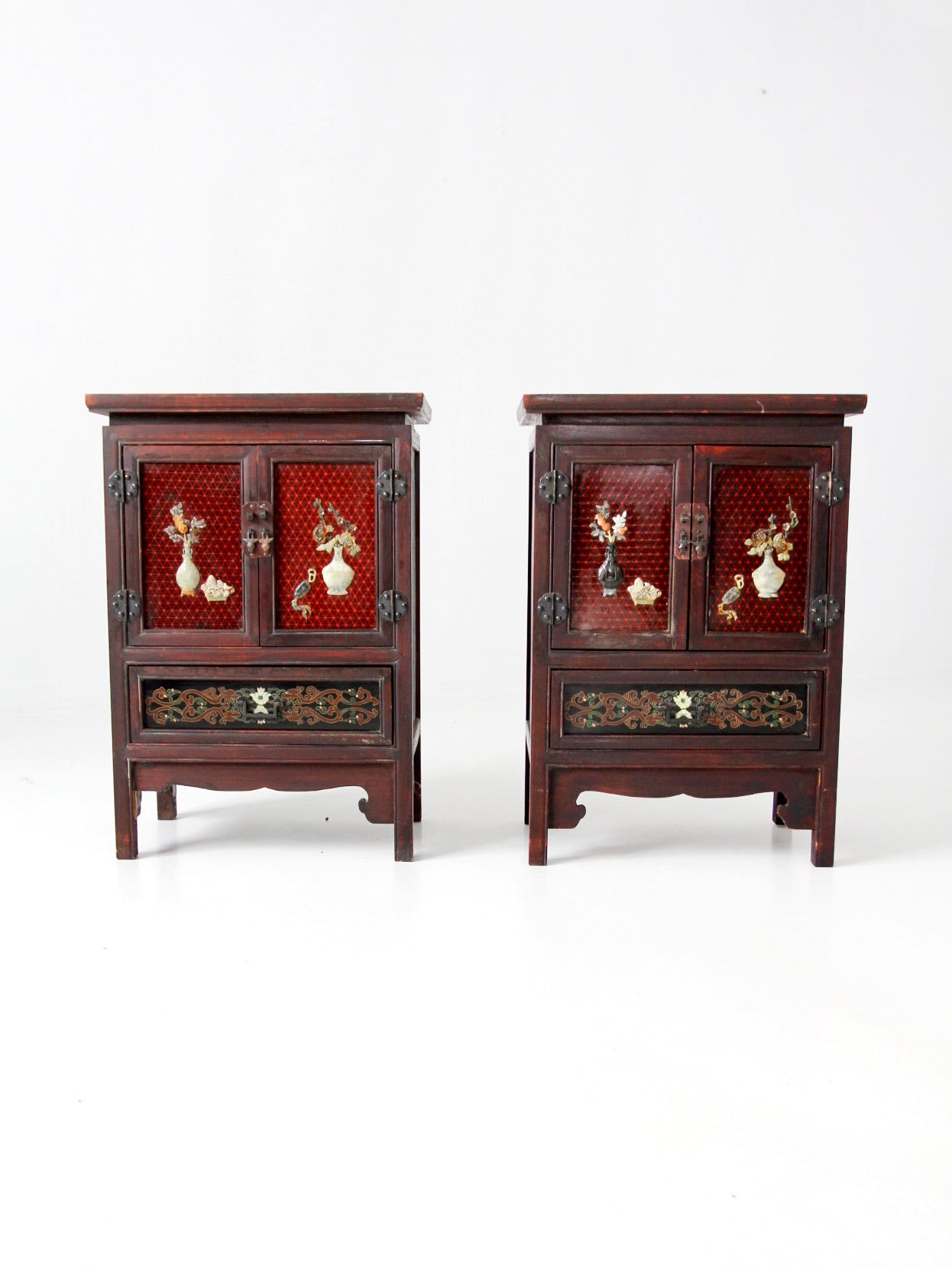 pair of mid-century Chinese Ming Revival cabinets | nightstands