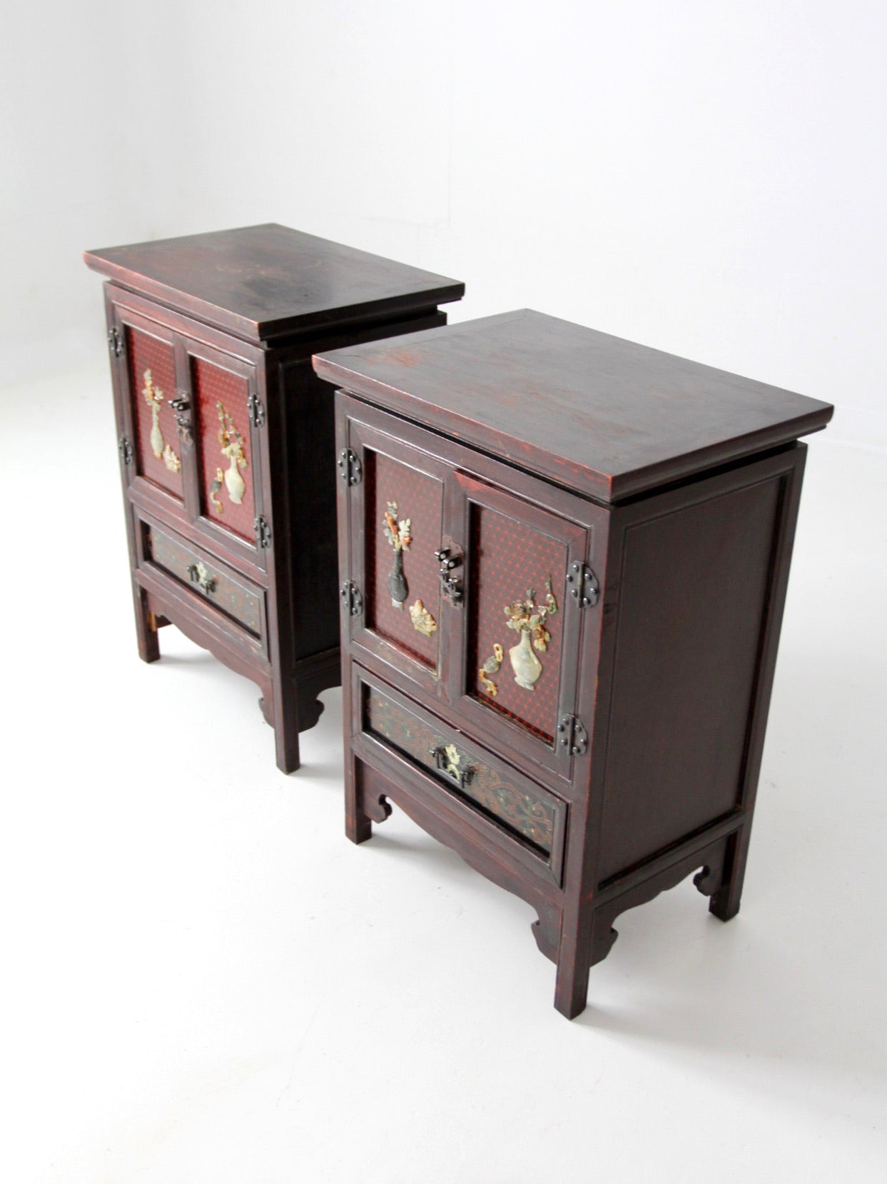 pair of mid-century Chinese Ming Revival cabinets | nightstands