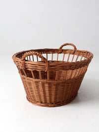 antique wicker laundry basket