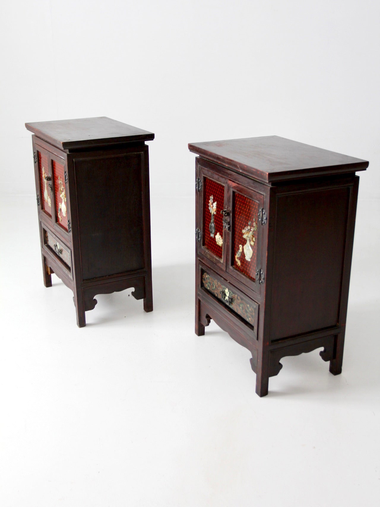 pair of mid-century Chinese Ming Revival cabinets | nightstands