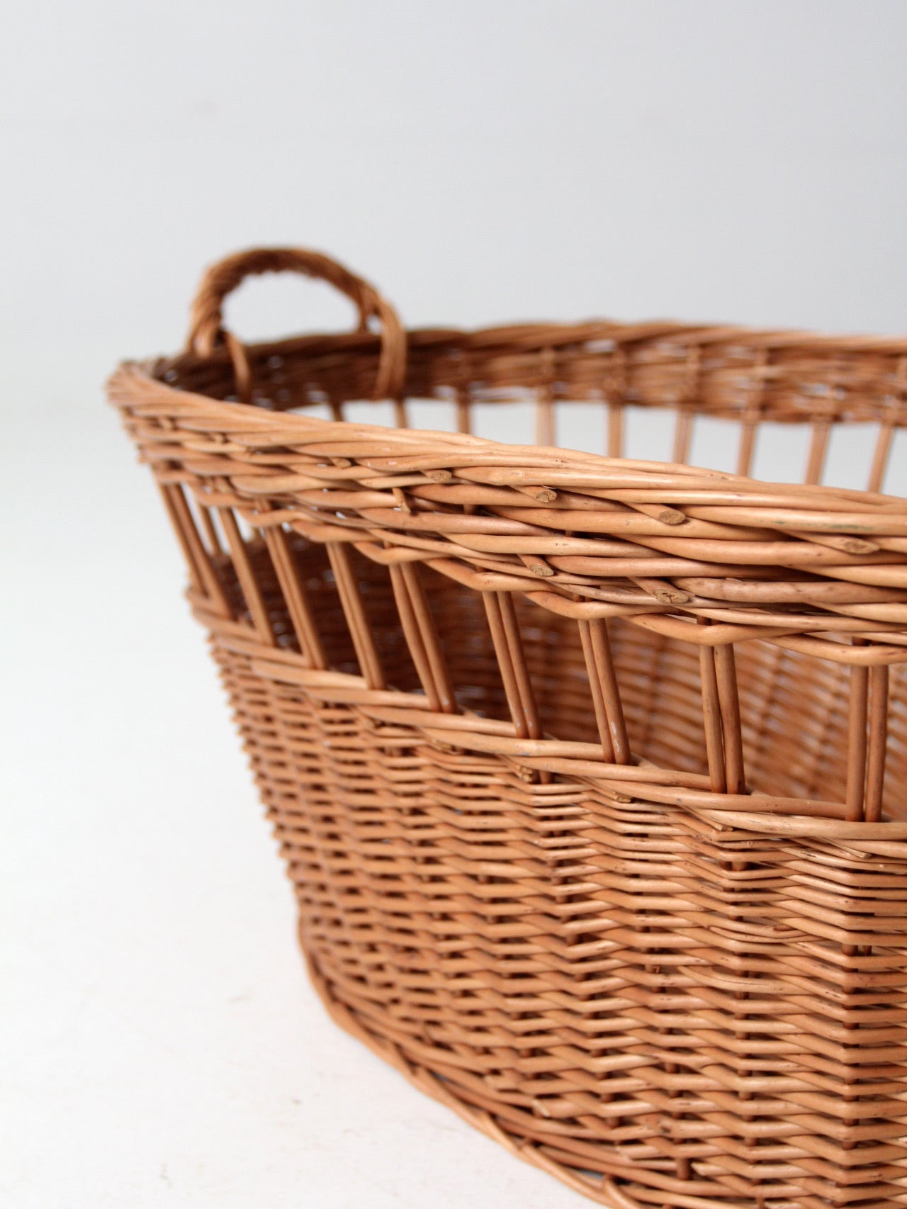antique wicker laundry basket