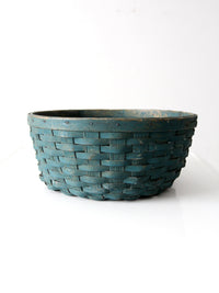 vintage teal splint weave basket