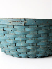 vintage teal splint weave basket