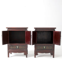 pair of mid-century Chinese Ming Revival cabinets | nightstands