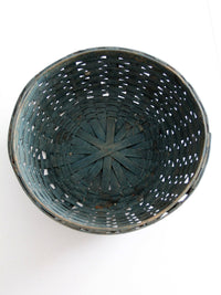 vintage teal splint weave basket