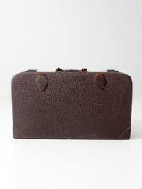 antique dark brown pebbled leather suitcase | circa 1930s–1940s