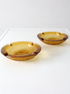 vintage Anchor Hocking Soreno honey gold ashtray pair