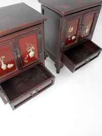 pair of mid-century Chinese Ming Revival cabinets | nightstands