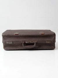 antique dark brown pebbled leather suitcase | circa 1930s–1940s