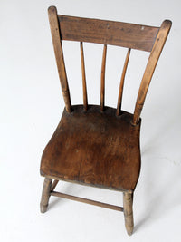 antique plank seat farmhouse chair