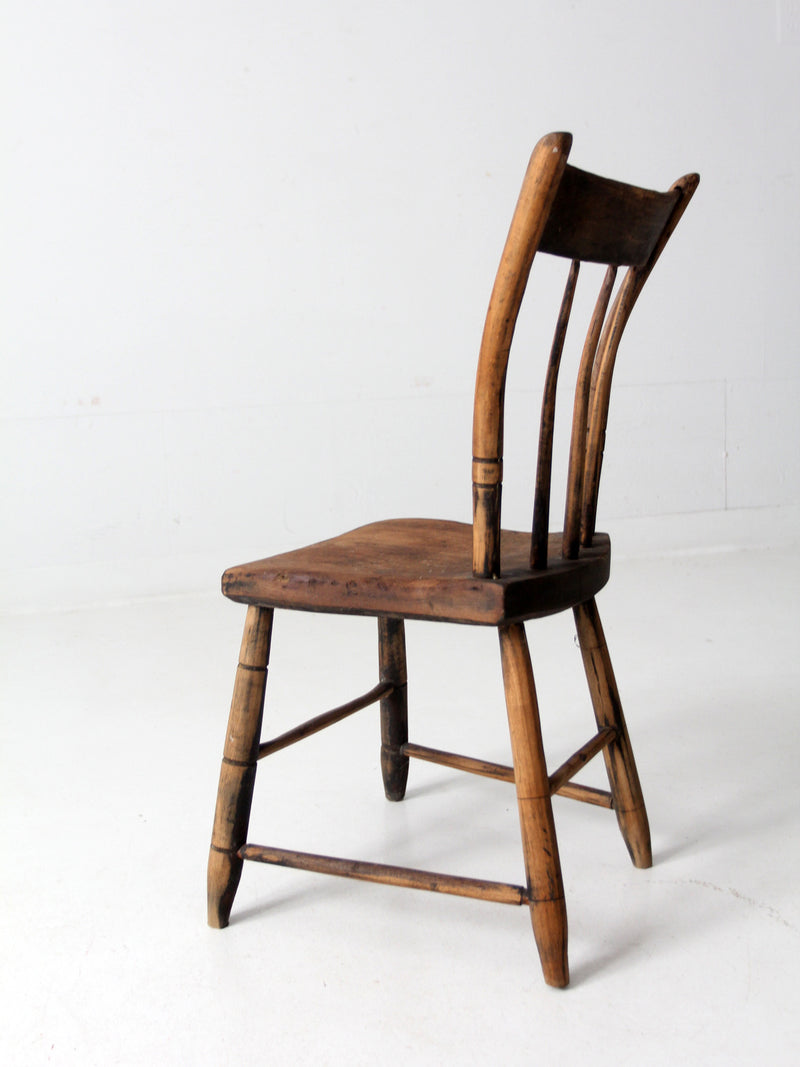 antique plank seat farmhouse chair