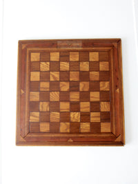 antique wood chessboard