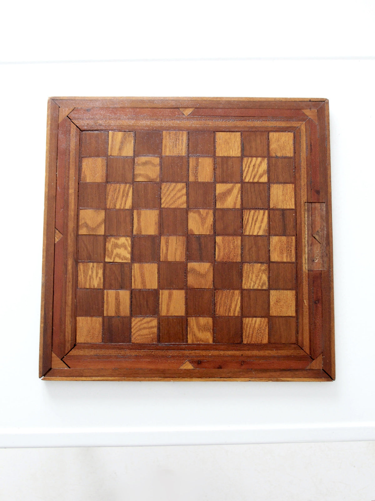 antique wood chessboard