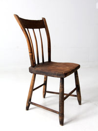 antique plank seat farmhouse chair