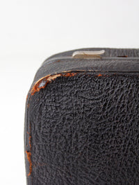 vintage 1930s Belber black leather suitcase
