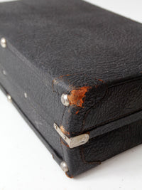 vintage 1930s Belber black leather suitcase