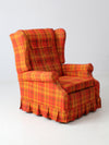 vintage 1970s plaid recliner