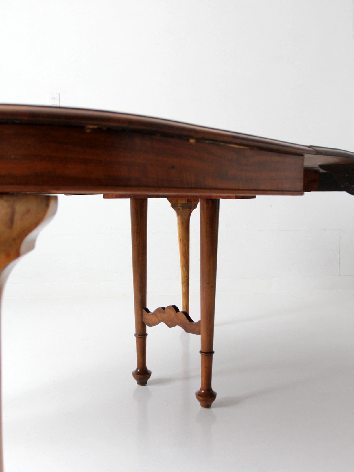 antique Queen Anne revival extension dining table