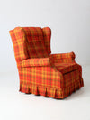 vintage 1970s plaid recliner