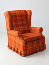 vintage 1970s plaid recliner